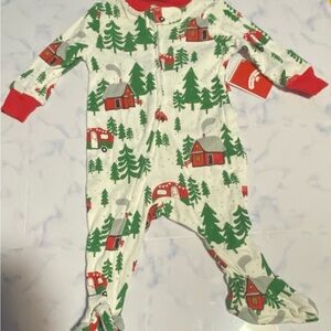 Cozy Holiday Cabin Print Kids One Piece